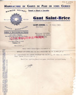 87- ST SAINT JUNIEN -LETTRE GANT DE SAINT BRICE- MANUFACTURE GANTS DE PEAU-MAISON VEYRET -RESTOIN 1963 GANTERIE TANNERIE - Agriculture