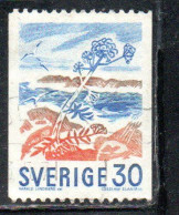 SWEDEN SVERIGE SVEZIA SUEDE 1967 1972 ROCKY ISLES IN BLOOM BY HARALD LINDBERG 30o USATO USED OBLITERE' - Usados