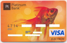 UKRAINE PLATINUM BANK VISA ELECTRON CARD GOLD FISH EXPIRED - Krediet Kaarten (vervaldatum Min. 10 Jaar)