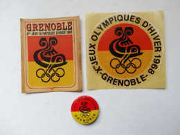 Sticker Autocollant Badge Jeux Olympiques D'hiver Grenoble 1968 JO 68 Dauphin - Bekleidung, Souvenirs Und Sonstige