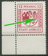 Görlitz 1945 Freimarke 3. Ausgabe Plattenfehler 12 X I Ecke Postfrisch - Otros & Sin Clasificación