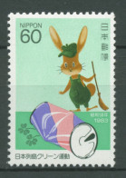 Japan 1983 Müllbeseitigung ,Kaninchen Mit Besen 1551 Postfrisch - Neufs