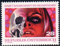 154 Austria 1973 Drogue Drug Death Mort Rauschgift Selbstmort Suicide MNH ** Neuf SC (AUT-107) - Droga