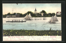 AK Berlin-Treptow, Blick Auf Die Stralauer Kirche Mit Booten  - Treptow