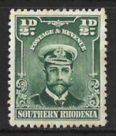 SOUTHERN  RHODESIA..KING GEORGE V..(1910-22.)..." 1924.."....HALFd......SG1.........MH..... - Rhodésie Du Sud (...-1964)