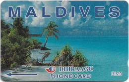 Maldives - Dhiraagu (GPT) - Beach - 68MLDA (Letterings Type#1), 1993, Used - Maldiven