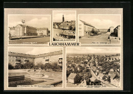 AK Lauchhammer, Blick Auf Den Markt Und Autobahnhof, Partie Am Kindergarten Des VEB Braunkohlekombinat - Lauchhammer