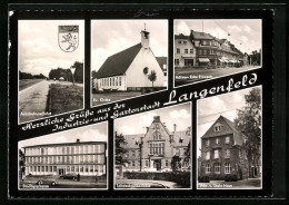 AK Langenfeld /Rheinland, Ortsansicht Mit Der Autobahnauffahrt, Ev. Kirche  - Langenfeld