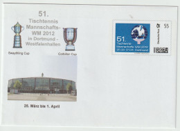 Germany Plusbrief Individuell 2012 Table Tennis World Championship For Teams In Dortmund - Mint. Postal Weight Approx. 0 - Tenis De Mesa