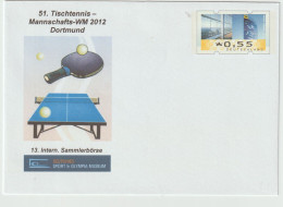 Germany Private Postal Stationary 2012 Table Tennis World Championship For Teams In Dortmund - Mint. Postal Weight Appro - Tennis Tavolo