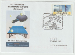 Germany Private Postal Stationary 2012 Table Tennis World Championship For Teams In Dortmund - Used. Postal Weight Appro - Tennis Tavolo