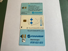 - 14 - Germany Chip Finnair 3 Different Phonecards - Colecciones