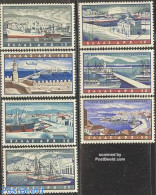 Greece 1958 Harbours 7v, Mint NH, Transport - Various - Ships And Boats - Lighthouses & Safety At Sea - Ungebraucht