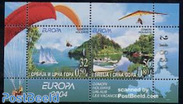 Serbia/Montenegro 2004 Europa S/s, Mint NH, History - Sport - Transport - Various - Europa (cept) - Parachuting - Sail.. - Paracadutismo