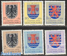 Luxemburg 1956 Caritas, Coat Of Arms 6v, Mint NH, History - Coat Of Arms - Nuevos