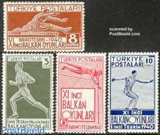 Türkiye 1940 Balkan Olympiade 4v, Mint NH, History - Sport - Europa Hang-on Issues - Athletics - Sport (other And Mix.. - Other & Unclassified