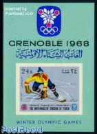 Yemen, Kingdom 1968 Olympic Winter Games S/s Imperforated, Mint NH, Sport - Ice Hockey - Olympic Winter Games - Hockey (Ice)