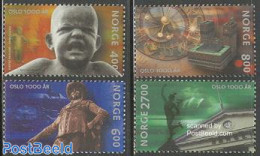 Norway 2000 1000 Years Oslo 4v, Mint NH, Religion - Various - Greek & Roman Gods - Banking And Insurance - Art - Clock.. - Unused Stamps