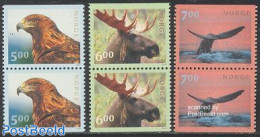 Norway 2000 Animals 3x2v [:], Mint NH, Nature - Animals (others & Mixed) - Birds - Birds Of Prey - Deer - Sea Mammals - Unused Stamps