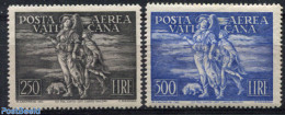 Vatican 1948 Airmail Definitives 2v, Unused (hinged), Nature - Dogs - Neufs