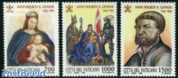 Vatican 1993 Hans Holbein Paintings 3v, Mint NH, Religion - Saint Nicholas - Art - Paintings - Neufs