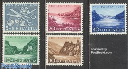 Switzerland 1956 Pro Patria 5v, Mint NH, Nature - Sport - Flowers & Plants - Roses - Mountains & Mountain Climbing - A.. - Nuevos