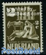 Netherlands 1950 2+2c, Churches In Wartime, Mint NH, Religion - Religion - Ongebruikt