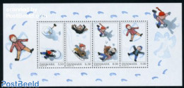 Denmark 2009 Playing In Snow 4v M/s, Mint NH, Various - Toys & Children's Games - Ongebruikt