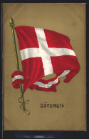 AK Dänische Fahne Und Banderole Im Wind  - Genealogy