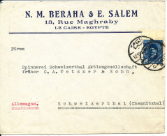 Egypt Cover Sent To Germany Cairo 12-11-1926 Single Franked (N. M. Beraha & E. Salem Cairo) - Storia Postale