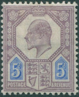 Great Britain 1911 SG294 5d Purple And Blue KEVII MLH - Sin Clasificación