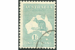 Australia 1929 Sc#98,SG109 Kangaroo 1/- Blue-green Small Multiple Wmk Gum CTO - Other & Unclassified