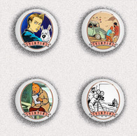 210 X TINTIN BADGE BUTTON PIN SET 5 (1inch/25mm Diameter) - Pins