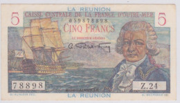 ANCIEN BILLET DE 5 FRANCS - ILE DE LA REUNION - CAISSE CENTRALE DE LA FRANCE OUTRE-MER - THEME BOUGAINVILLE - Réunion