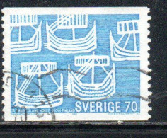 SWEDEN SVERIGE SVEZIA SUEDE 1969 NORD COOPERATION ISSUE FIVE ANCIENT SHIPS 70o USATO USED OBLITERE' - Usados