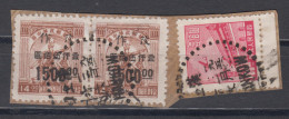 CENTRAL / NORTH CHINA 1950 - 3 Stamps Used On Paper - Centraal-China 1948-49