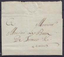 L. Datée 13 Octobre 1801 De HUY Pour Baron De Tornaco à VERVOZ (voir Https://tinlot.blogs.sudinfo.be/archive/2013/09/03/ - 1794-1814 (Période Française)