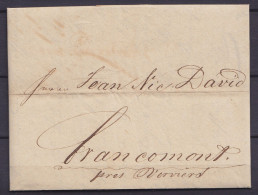 L. Datée 16 Septembre 1822 De TRIESTE Pour FRANCOMONT Près Verviers (envoyée Sous Couvert) - 1815-1830 (Hollandse Tijd)