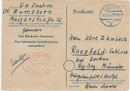 Elmshorn 1945 Nach Raesfeld-Schloss/Borken, Gebühr Bezahlt - Covers & Documents