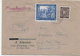 Königsberg/Bayern Einschreiben Nach Selb, 1948 - Covers & Documents