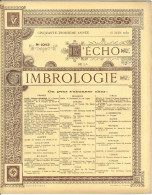 L'Echo De La Timbrologie N° 1043 Du 15 Juin 1939 Bon état - Français (jusque 1940)