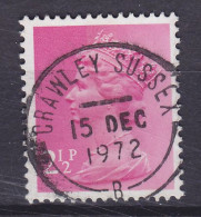 Great Britain 1971 Mi. 565 C, 2½p. QEII. Deluxe CRAWLEY SUSSEX 1972 Cancel - Gebruikt