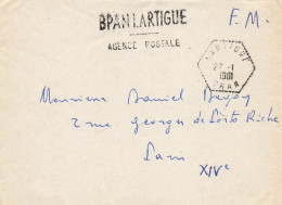 BPAN LARTIGUE - BUREAU POSTAL AERO NAVAL - CACHET OCTOGONAL  "LARTIGUE - ORAN" - LETTRE FRANCHISE MILITAIRE - JANV1961 - Correo Aéreo Militar