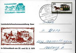 ALLEMAGNE  BERLIN Carte 1971 Schwalbach Saar  Hulzweiler Poste Diligence Tramways - Tranvie