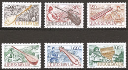 Yougoslavie 1977 N° 1588 / 93 ** Musique, Musée, Flûte De Pan, Moutons, Eglise, Dvojnice, Tambura, Guzla, Gajde Lijerica - Unused Stamps