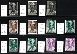 LOT 411/12/12/14   11 Var. LUPPI/VARIBEL  (XX) MNH - 1931-1960