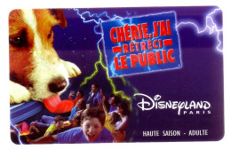 PASSEPORT HAUTE SAISON ADULTE CHERIE J'AI RETRECI LE PUBLIC DISNEYLAND PARIS -TRES BON ETAT -REF-PASS DISNEY-7 - Disney Passports