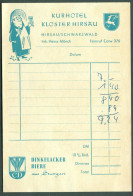HIRSAU Bei Calw Schwarzwald 1949 Kl. Deko Rechnung " Kurhotel Kloster Hirsau + Dinkelacker Bier Stuttgart " - Food