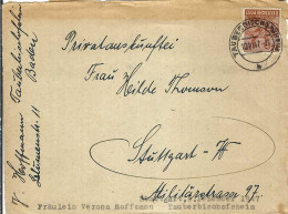 ALLEMAGNE Zône Interalliée Ca.1947: LSC De Tauberbischofsheim Pour Stuttgart - Covers & Documents