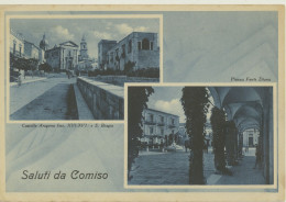 SALUTI DA COMISO -RAGUSA -CASTELLO ARAGONA -PIAZZA FONTE DIANA 1940 - Ragusa